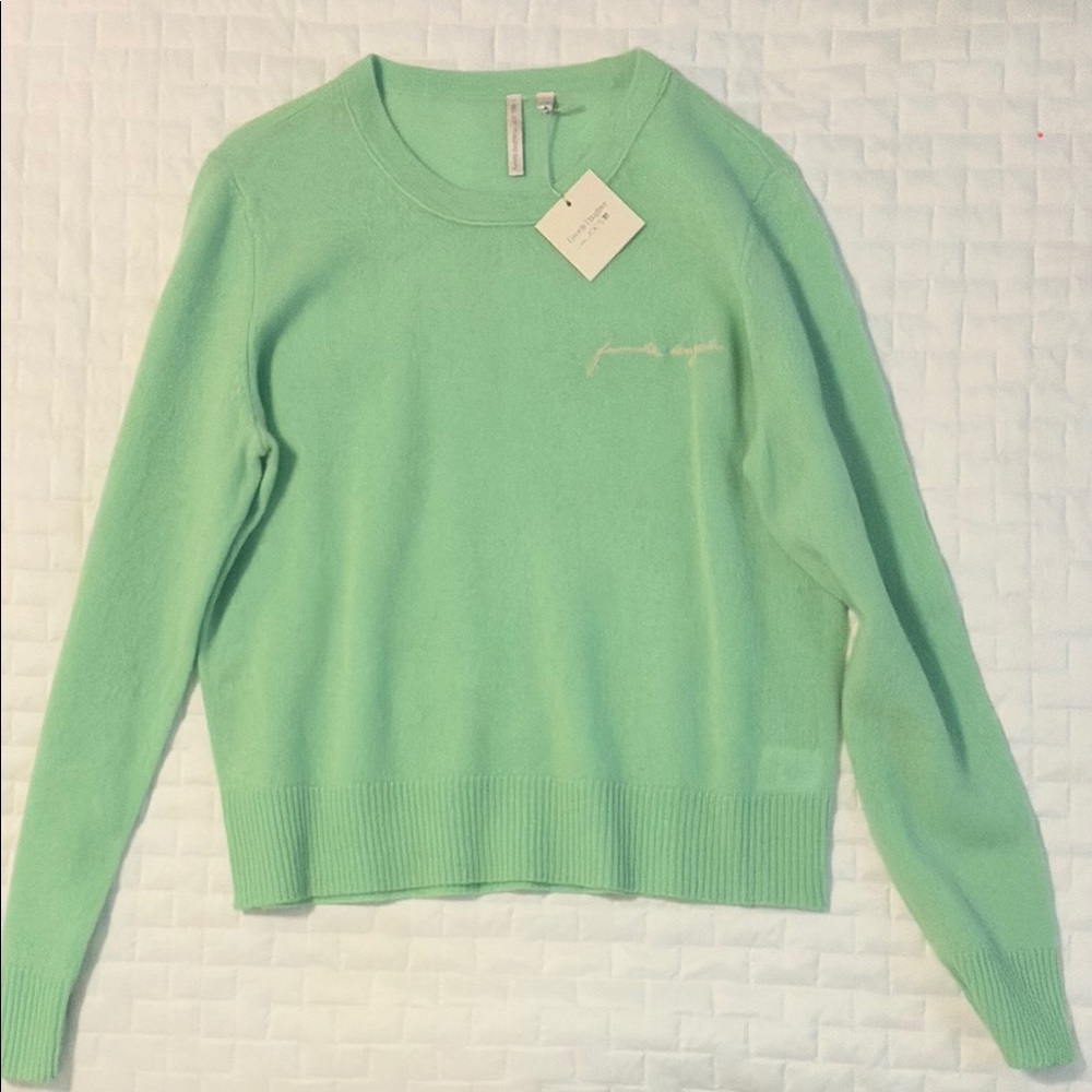 Favorite Daughter Green Crewneck Sweater Relaxed Fit